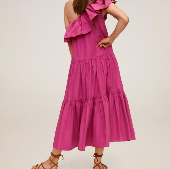 🔥Last 1🔥MANGO Asymmetrical ruffle dress - Picture 6 of 9